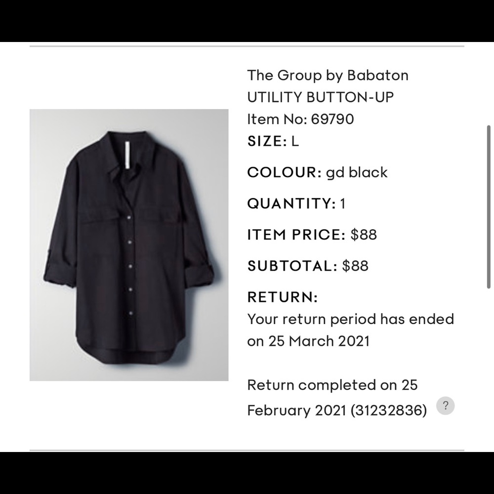 Babaton utility blouse - size Medium
